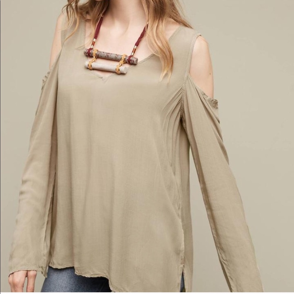 Anthropologie Cloth & Stone Open Shoulder Top